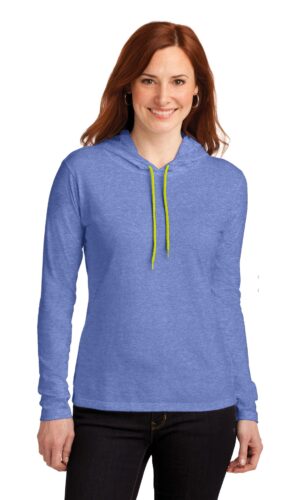 Gildan ®  Ladies 100% Combed Ring Spun Cotton Long Sleeve Hooded T-Shirt. 887L