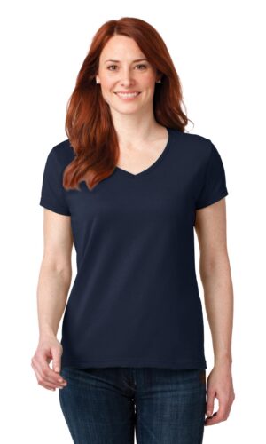 DISCONTINUED Anvil ®  Ladies 100% Combed Ring Spun Cotton V-Neck T-Shirt. 88VL