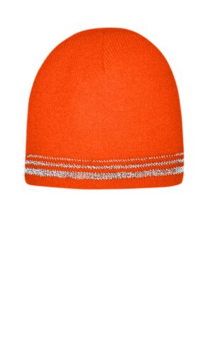 DISCONTINUED  CornerStone  ®   Lined Enhanced Visibility with Reflective Stripes Beanie CS804