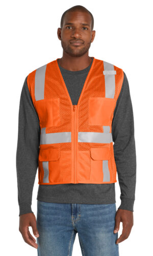 CornerStone  ®  ANSI 107 Class 2 Mesh Six-Pocket Zippered Vest. CSV104