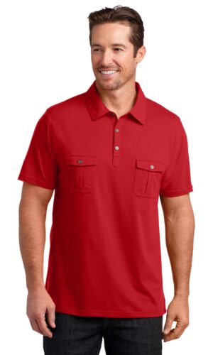 DISCONTINUED  District Made ®  Mens Double Pocket Polo. DM333