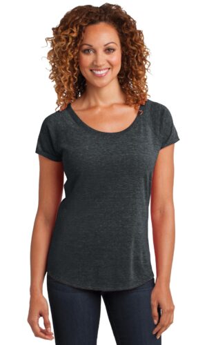 DISCONTINUED  District Made ®  Ladies Tri-Blend Scoop Tee. DM443