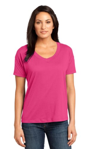 DISCONTINUED  District Made ®  - Ladies Modal Blend Relaxed V-Neck Tee. DM480