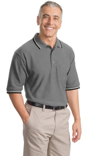 DISCONTINUED  Port Authority ®  Cool Mesh Polo with Tipping Stripe Trim. K431