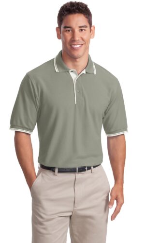 DISCONTINUED  Port Authority ®  Silk Touch Polo with Stripe Trim.  K501