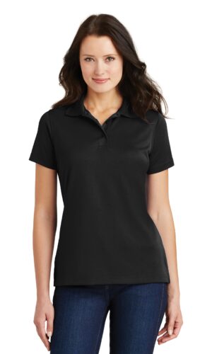 DISCONTINUED  Port Authority® Ladies Poly-Charcoal Blend Pique Polo. L497