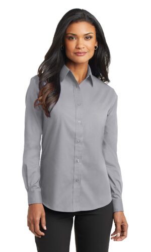 DISCONTINUED  Port Authority ®  Ladies Long Sleeve Value Poplin Shirt. L632