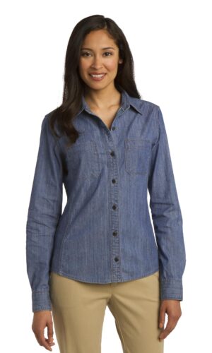 DISCONTINUED  Port Authority ®  Ladies Patch Pockets Denim Shirt. L652