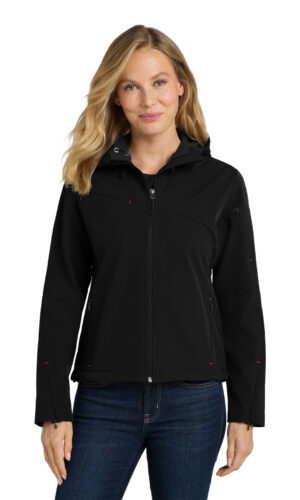 DISCONTINUED  Port Authority ®  Women's Textured Hooded Soft Shell Jacket. L706