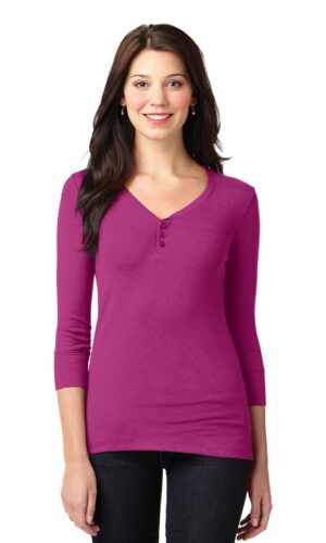 DISCONTINUED  Port Authority ®  Ladies Concept Stretch 3/4-Sleeve Scoop Henley. LM1007
