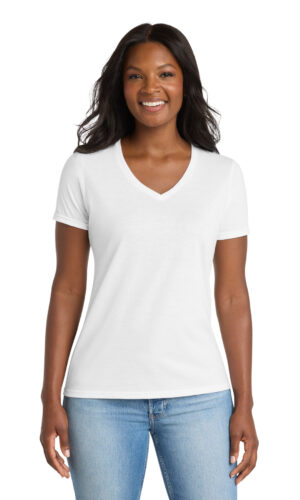 Port & Co   Women's Performance Blend V-Neck Tee. LPC381V