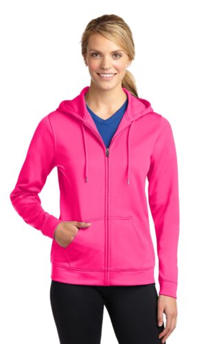 DISCONTINUED  Sport-Tek ®  Ladies Sport-Wick ®  Fleece Full-Zip Hooded Jacket. LST238