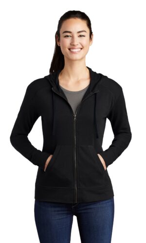 Sport-Tek  ®  Women's PosiCharge  ®  Tri-Blend Wicking Fleece Full-Zip Hooded Jacket LST293