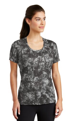 DISCONTINUED  Sport-Tek ®  Ladies Mineral Freeze Scoop Neck Tee. LST330