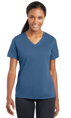 Sport-Tek ®  Women's PosiCharge ®  RacerMesh ®  V-Neck Tee. LST340