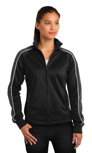 DISCONTINUED  Sport-Tek ®  Ladies Piped Tricot Track Jacket. LST92