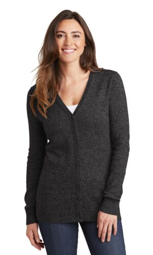 DISCONTINUED  Port Authority  ®  Women's Marled Cardigan Sweater. LSW415
