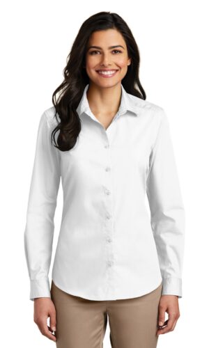 Port Authority ®  Women's Long Sleeve Carefree Poplin Shirt. LW100