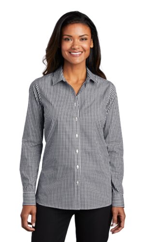 DISCONTINUED  Port Authority  ®  Women's Broadcloth Gingham Easy Care Shirt LW644
