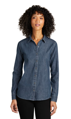 DISCONTINUED  Port Authority ®  Women's Long Sleeve Perfect Denim Shirt LW676