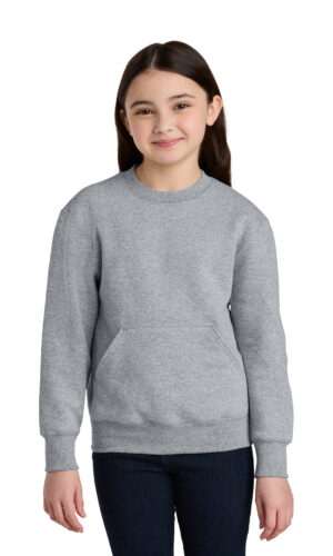 Port & Co   Youth Core Fleece Crewneck Pocket Sweatshirt PC78YPKT