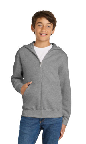 Port & Co   Youth Core Fleece Full-Zip Hooded Sweatshirt.  PC90YZH