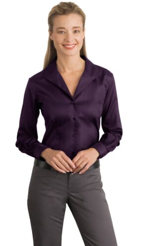 DISCONTINUED  Red House® - Ladies Herringbone Non-Iron Button-Down Shirt. RH48
