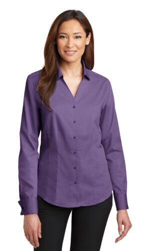DISCONTINUED  Red House ®  - Ladies French Cuff Non-Iron Pinpoint Oxford Shirt. RH63