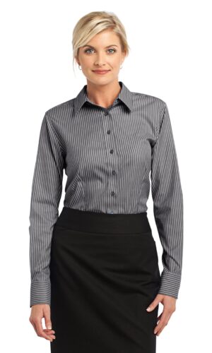 DISCONTINUED  Red House ®  - Ladies Stripe Non-Iron Pinpoint Oxford. RH65