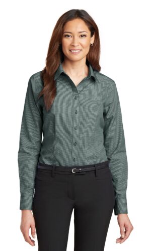 DISCONTINUED  Red House ®  - Ladies Mini-Check Non-Iron Button-Down Shirt. RH67