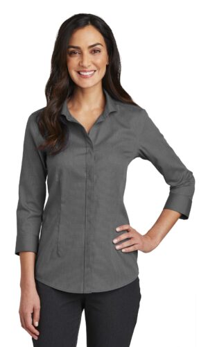 DISCONTINUED  Red House ®   Ladies 3/4-Sleeve Nailhead Non-Iron Shirt. RH690