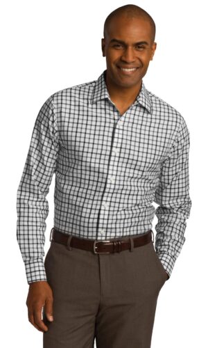 DISCONTINUED  Red House ®  Tricolor Check Slim Fit Non-Iron Shirt. RH74