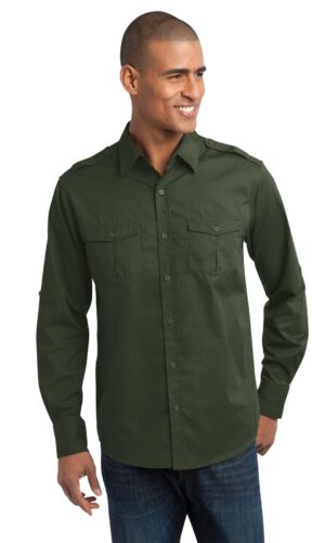 DISCONTINUED  Port Authority ®  Stain-Release Roll Sleeve Twill Shirt. S649