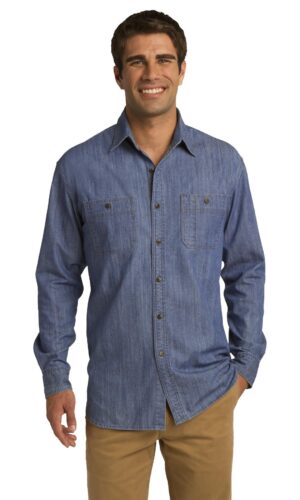 DISCONTINUED  Port Authority ®  Patch Pockets Denim Shirt. S652