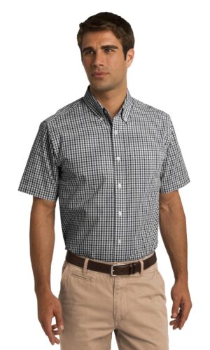 DISCONTINUED  Port Authority ®  Short Sleeve Gingham Easy Care Shirt. S655