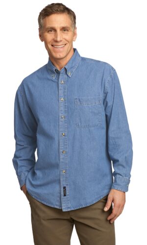 Port & Co   Long Sleeve Value Denim Shirt. SP10