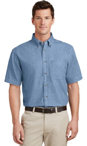 Port & Co   Short Sleeve Value Denim Shirt. SP11