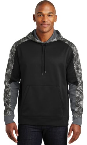 Sport-Tek ®  Sport-Wick ®  Mineral Freeze Fleece Colorblock Hooded Pullover. ST231