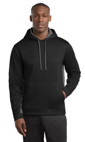 Sport-Tek ®  Sport-Wick ®  Fleece Colorblock Hooded Pullover. ST235