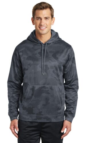 Sport-Tek ®  Sport-Wick ®  CamoHex Fleece Hooded Pullover. ST240