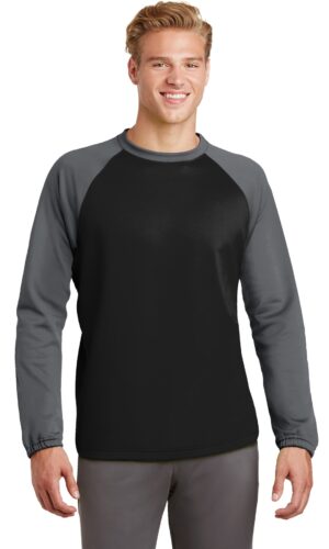 DISCONTINUED  Sport-Tek ®  Sport-Wick ®  Raglan Colorblock Fleece Crewneck. ST242
