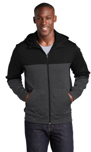 Sport-Tek ®  Tech Fleece Colorblock Full-Zip Hooded Jacket. ST245