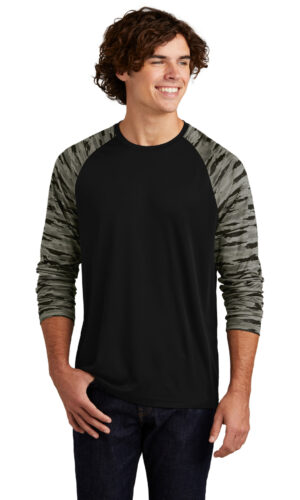 Sport-Tek ®  Drift Camo Colorblock Long Sleeve Tee ST376LS