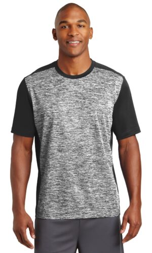 DISCONTINUED  Sport-Tek ®  PosiCharge ®  Electric Heather Colorblock Tee. ST395