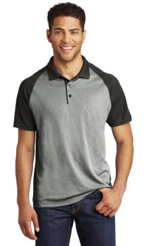 Sport-Tek  ®  PosiCharge  ®  RacerMesh  ®  Raglan Heather Block Polo. ST641