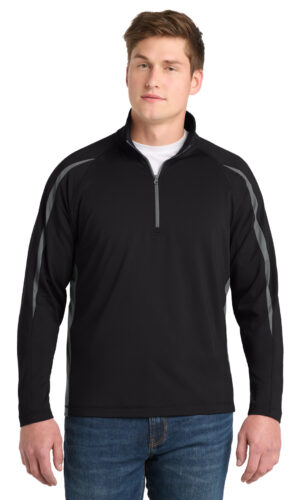 Sport-Tek ®  Sport-Wick ®  Stretch 1/4-Zip Colorblock Pullover. ST851