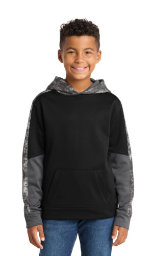 Sport-Tek ®  Youth Sport-Wick ®  Mineral Freeze Fleece Colorblock Hooded Pullover. YST231
