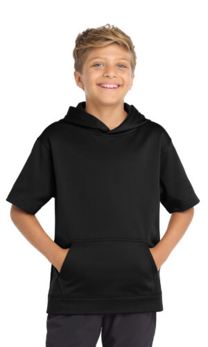 Sport-Tek  ®  Youth Sport-Wick  ®  Fleece Short Sleeve Hooded Pullover. YST251
