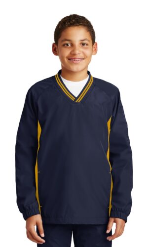 DISCONTINUED  Sport-Tek ®  Youth Tipped V-Neck Raglan Wind Shirt. YST62