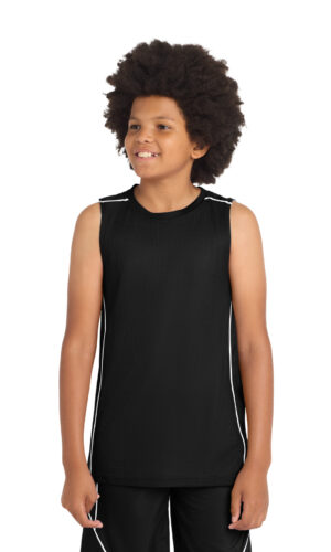 DISCONTINUED  Sport-Tek ®  Youth PosiCharge ®  Mesh Reversible Sleeveless Tee. YT555